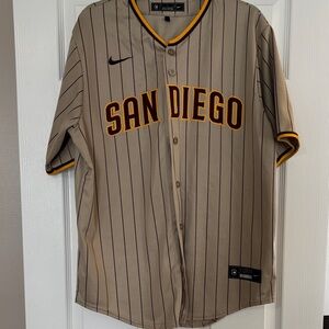 Nike Tan San Diego Jersey with Black Stripes